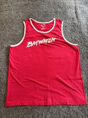 Baywatch Men's Red Tank Top with White Trim